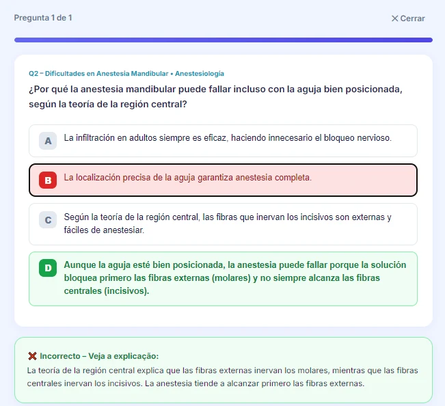 Pregunta comentada dentro de la plataforma