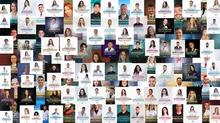 Mosaico de dentistas aprovados em residência