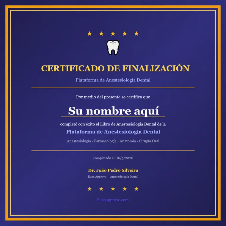 Certificado de anestesiología dental