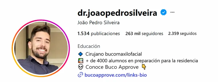 Perfil del Dr. João Pedro Silveira en Instagram