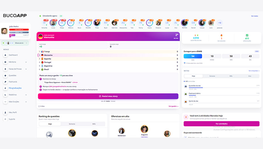 Tela inicial do Buco App
